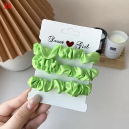 3pcs/set Woman Silk Hair Scrunchies Set Solid Color Rubber Band Girls Hair Ties Hair Accessories Women Hairband Ponytail Holders