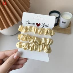 3pcs/set Woman Silk Hair Scrunchies Set Solid Color Rubber Band Girls Hair Ties Hair Accessories Women Hairband Ponytail Holders