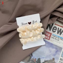 3pcs/set Woman Silk Hair Scrunchies Set Solid Color Rubber Band Girls Hair Ties Hair Accessories Women Hairband Ponytail Holders