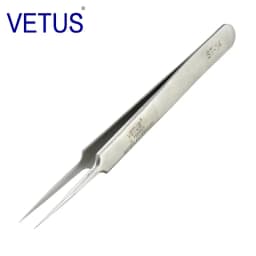 VETUS ST-11 ( 140mm ) High Precision Tweezers Stainless Steel Non-magnetic Acid-proof Pincers Eyelashes Beauty Manicure Tools