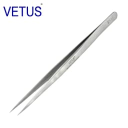 VETUS ST-11 ( 140mm ) High Precision Tweezers Stainless Steel Non-magnetic Acid-proof Pincers Eyelashes Beauty Manicure Tools