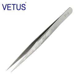 VETUS ST-11 ( 140mm ) High Precision Tweezers Stainless Steel Non-magnetic Acid-proof Pincers Eyelashes Beauty Manicure Tools