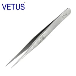 VETUS ST-11 ( 140mm ) High Precision Tweezers Stainless Steel Non-magnetic Acid-proof Pincers Eyelashes Beauty Manicure Tools