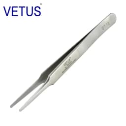 VETUS ST-11 ( 140mm ) High Precision Tweezers Stainless Steel Non-magnetic Acid-proof Pincers Eyelashes Beauty Manicure Tools