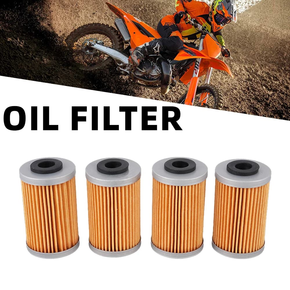 4Pcs Oil Filter For KTM Duke RC 125 200 390 RC R EXC 250 400 450 SX MXC EXC 520 525 SXC 625 Enduro Factory Supermoto