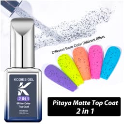 KODIES GEL Diamond Top Coat for Nail Varnish 15ML Super Shine UV Gel Nail Polish Soak Off Semi Permanent Glitter Topcoat No Wipe