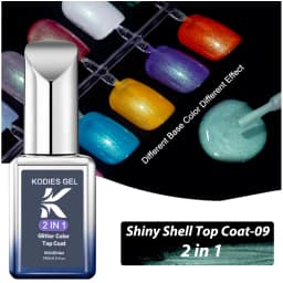 KODIES GEL Diamond Top Coat for Nail Varnish 15ML Super Shine UV Gel Nail Polish Soak Off Semi Permanent Glitter Topcoat No Wipe