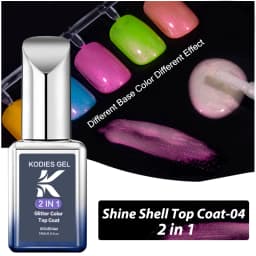 KODIES GEL Diamond Top Coat for Nail Varnish 15ML Super Shine UV Gel Nail Polish Soak Off Semi Permanent Glitter Topcoat No Wipe