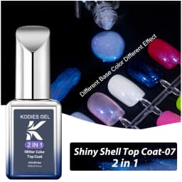 KODIES GEL Diamond Top Coat for Nail Varnish 15ML Super Shine UV Gel Nail Polish Soak Off Semi Permanent Glitter Topcoat No Wipe