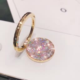 Bling Glitter Sequin Finger Ring Holder for For IPhone X 8 7 11 12 Pro Redmi Samsung Round Phone Table Holder Rotation Stand