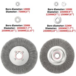 75/100/125/150/200/250/300mm Steel Wire Brush Wire Wheels Brush Round For Bench Grinder Deburring Tool Cleaning Rust Polishing
