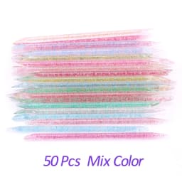 20/50/100 Pcs/Lot Crystal Nail Stick Double Side Cuticle Pusher Remover Tools Reusable Colorful Stick Nail Art Care Manicure Set