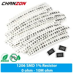 1206 1% High Precision SMD Resistor Kit 0 1 100 220 330 470 1K 4.7K 10K 20K 33K 43K 75K 82K 2R2 Ohm 1/4W Resistance Assorted Set