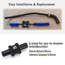 6 Size 4MM / 6MM / 8MM / 10MM / 12MM / 16MM Non Return One Way Fuel Check Valve Aluminum Alloy Petrol Diesel