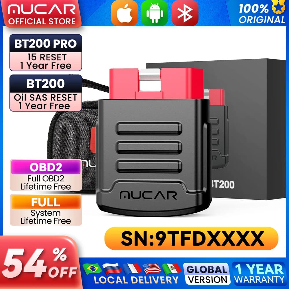 MUCAR BT200 Automotive Diagnostic Tools Obd 2 Bluetooth Wifi Scanner for All Cars Auto Obd2 Tester 15 Resets Diagnosis