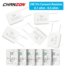 10Pcs/Pack 5W 10W 20W Ceramic Wirewound Resistor 0.1 0.15 0.5 2 15 20 25 30 33 100 330 1K 20K Ohm 5 10 20 Watt Cement Resistance