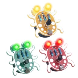Weevil Eye DIY Electronic Beginner Learn To Solder Fun Kit Handmade Gift (Red. Yellow. Green White Blue Black Purple )