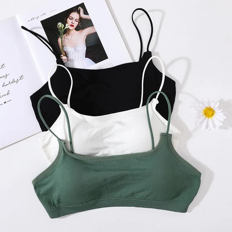 Seamless Bra Women Tube Top Ribbed Underwear Low Back Square Neck Sexy Lingerie Backless Bandeau Removable Pads Tube Bra M-XL