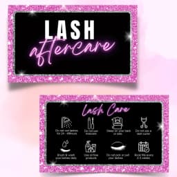 50Pcs Eyelash Card Lash Extension Aftercare Card Small Lash Business Card Loyalty Card Factory Supplier Wholesale