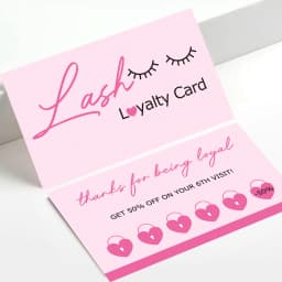 50Pcs Eyelash Card Lash Extension Aftercare Card Small Lash Business Card Loyalty Card Factory Supplier Wholesale