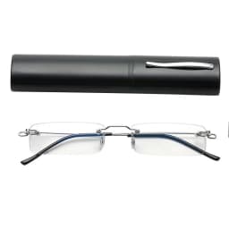 Sighttoo Anti-Blue Light Rimless Reading Glasses New Readers Ultralight Coating Frameless Glasses Reading With Pen Tube Case Men