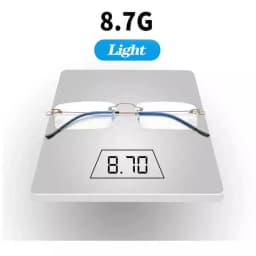 Sighttoo Anti-Blue Light Rimless Reading Glasses New Readers Ultralight Coating Frameless Glasses Reading With Pen Tube Case Men