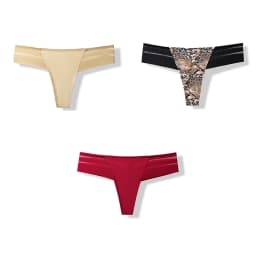 3 Pcs Women's Panties Intimates Underwear Thongs Sexy Lingerie Sports Female Tanga For Woman Ice Silk Seamless Panties For Women