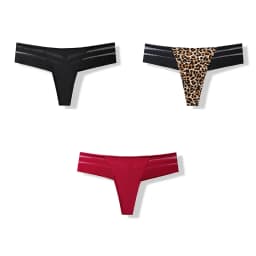 3 Pcs Women's Panties Intimates Underwear Thongs Sexy Lingerie Sports Female Tanga For Woman Ice Silk Seamless Panties For Women