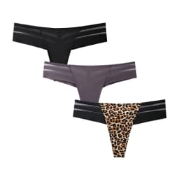 3 Pcs Women's Panties Intimates Underwear Thongs Sexy Lingerie Sports Female Tanga For Woman Ice Silk Seamless Panties For Women