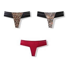 3 Pcs Women's Panties Intimates Underwear Thongs Sexy Lingerie Sports Female Tanga For Woman Ice Silk Seamless Panties For Women
