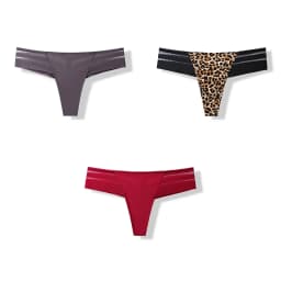 3 Pcs Women's Panties Intimates Underwear Thongs Sexy Lingerie Sports Female Tanga For Woman Ice Silk Seamless Panties For Women