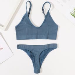 Women Seamless Bra And Panties Set U-Shape Back Crop Top Low Rise Thong Comfort Bralette Female Underwear Sexy Lingerie Set