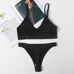 Women Seamless Bra And Panties Set U-Shape Back Crop Top Low Rise Thong Comfort Bralette Female Underwear Sexy Lingerie Set