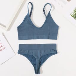 Women Seamless Bra And Panties Set U-Shape Back Crop Top Low Rise Thong Comfort Bralette Female Underwear Sexy Lingerie Set