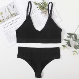 Women Seamless Bra And Panties Set U-Shape Back Crop Top Low Rise Thong Comfort Bralette Female Underwear Sexy Lingerie Set