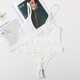 Women Seamless Bra And Panties Set U-Shape Back Crop Top Low Rise Thong Comfort Bralette Female Underwear Sexy Lingerie Set