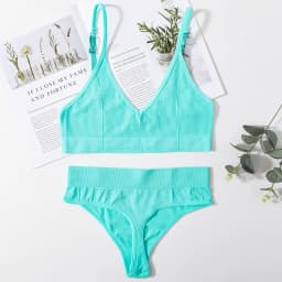 Women Seamless Bra And Panties Set U-Shape Back Crop Top Low Rise Thong Comfort Bralette Female Underwear Sexy Lingerie Set