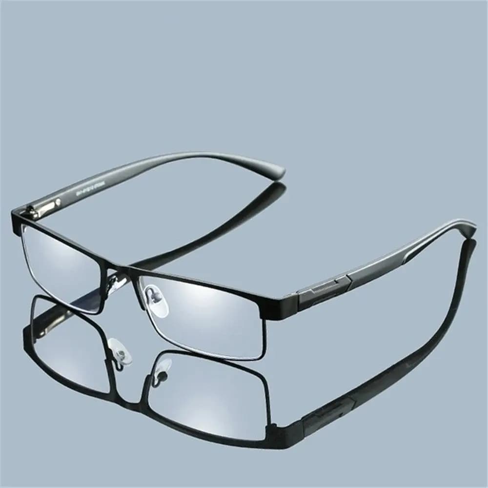 High Quality Men Titanium Alloy Reading Glasses Non Spherical Coated Lenses Business Hyperopia Prescription Eyeglasses +1.0 ~+4.