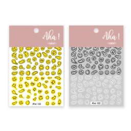 3D Yellow Smile Nail Art Stickers Nail Decals for Nails Smile Face Manicure Japanese Design DIY Cute Nail Decals Accessories