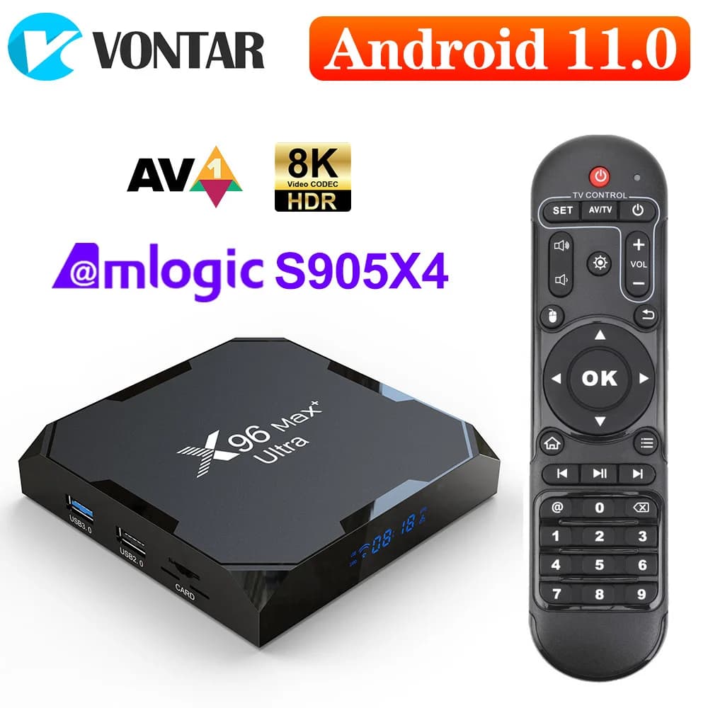 X96Max Plus Ultra Smart TV Box Android 11 Amlogic S905X4 4GB 64GB TVBOX 8K Wifi BT X96 Max Media Player 4GB 32GB Set Top Box