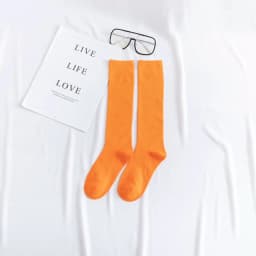 New Japanese solid color calf socks Hyuna candy color Korean student long tube women's socks