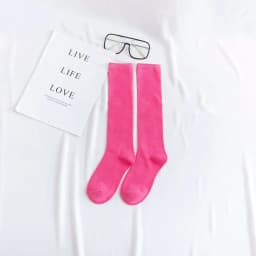 New Japanese solid color calf socks Hyuna candy color Korean student long tube women's socks