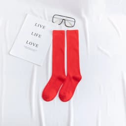 New Japanese solid color calf socks Hyuna candy color Korean student long tube women's socks