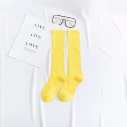 New Japanese solid color calf socks Hyuna candy color Korean student long tube women's socks