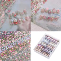 New Flower Nail Foils for Transfer Paper Stickers Floral Adhesive Fruit Nails Wraps Fish DIY Water Marble Nail Art Decorations