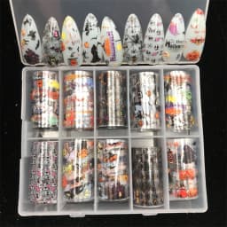 New Flower Nail Foils for Transfer Paper Stickers Floral Adhesive Fruit Nails Wraps Fish DIY Water Marble Nail Art Decorations