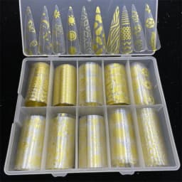 New Flower Nail Foils for Transfer Paper Stickers Floral Adhesive Fruit Nails Wraps Fish DIY Water Marble Nail Art Decorations