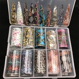 New Flower Nail Foils for Transfer Paper Stickers Floral Adhesive Fruit Nails Wraps Fish DIY Water Marble Nail Art Decorations