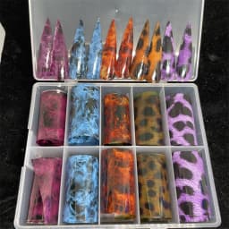 New Flower Nail Foils for Transfer Paper Stickers Floral Adhesive Fruit Nails Wraps Fish DIY Water Marble Nail Art Decorations