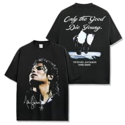 Vintage Michael Jackson Music Tee Vintage Rock retro T-shirt Summer Pure cotton Men's T-Shirt Kid's Clothing Tee Y2k Woman 